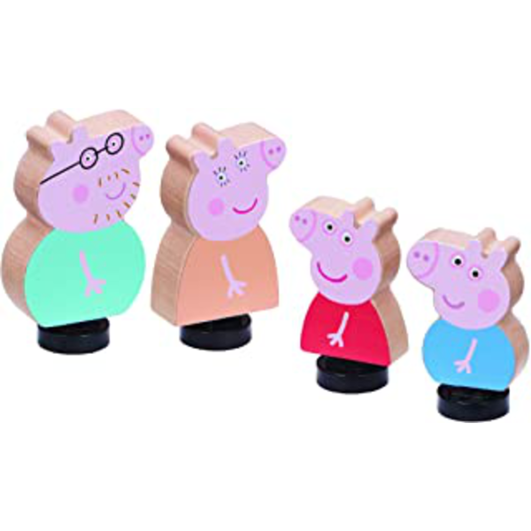 FAMILIA PIG 4 FIGURAS DE MADERA                   