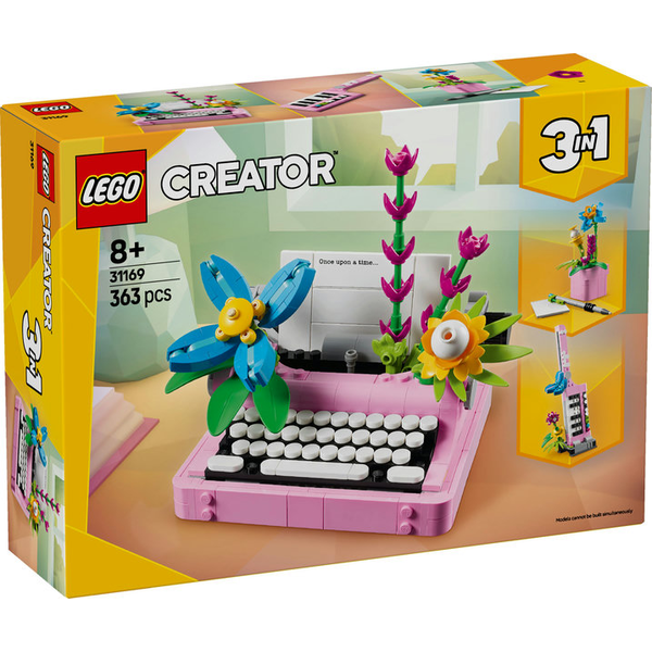MAQUINA DE ESCRIBIR CON FLORES                    